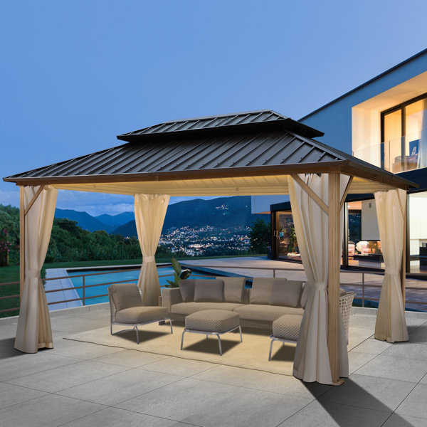 Gartoo 16 Ft. W X 12 Ft. D Aluminum Patio Gazebo Wayfair